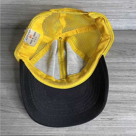 Vintage Pittsburgh Steelers Mesh Snapback Hat Cap NFL Black Yellow Taiwan VNTG - Picture 5 of 5
